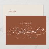 Invitation Calligraphie Terracotta Seras-Tu Ma Femme (Devant / Derrière)