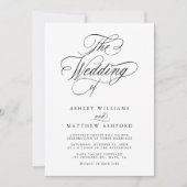 Invitation Calligraphie Tourbillonnant romantique Tout en un (Devant)