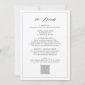 Invitation Calligraphie tout en un noir avec Mariage frontali (Dos)