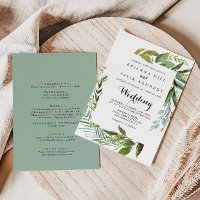 Calligraphie tropicale verdure Mariage avant et ar