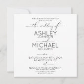 Invitation CALLIGRAPHIE TYPOGRAPHIE Carré noir blanc Mariage (Devant)