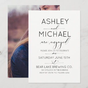 Invitation Calligraphie Typographie Engagement Partie Invitat