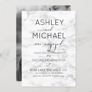 Invitation Calligraphie Typographie Marble Engagement