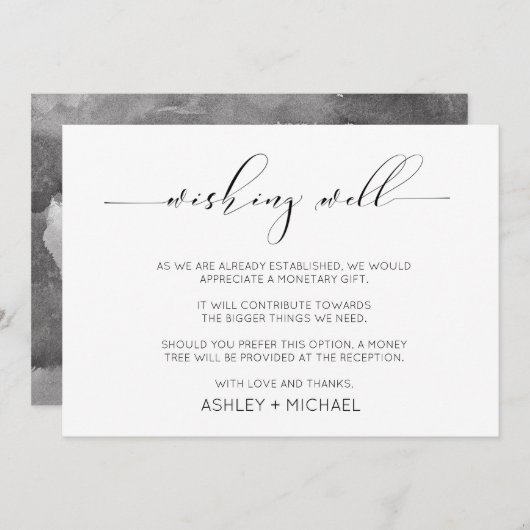 Invitation Calligraphie Typographie Mariage Wishing Well Hori (Devant / Derrière)