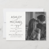 Invitation Calligraphie Typographie Photo Engagement (Devant)