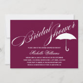 Invitation Calligraphie Umbrella Plum Fête des mariées (Devant)