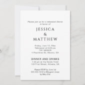 Invitation Calligraphie Un Jour Plus Loin Dîner De Répétition (Dos)