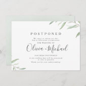 Invitation Calligraphie verdoyante minimale mariage ajourneme (Devant / Derrière)