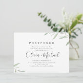 Invitation Calligraphie verdoyante minimale mariage ajourneme (Debout devant)