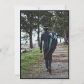 Invitation Calligraphie Vert foncé Élégant Diplôme photo (Dos)