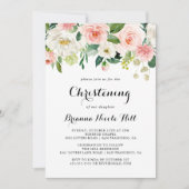 Invitation Calligraphie verte florale simple (Devant)