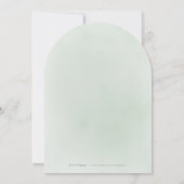 Invitation Calligraphie verte minimale mariage de sauge rusti (Dos)