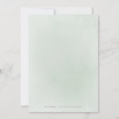 Invitation Calligraphie verte minimale mariage rustique (Dos)