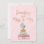 Invitation Calligraphie Voyager Mlle à Mme Fête des mariées (Dos)