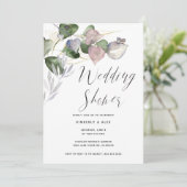 Invitation Calligraphie Wedding shower Aquarelle Eucalyptus (Debout devant)