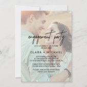 Invitation Calligraphie Whimsical Faded Photo Engagement (Devant)
