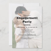 Invitation Calligraphie Whimsical Faded Photo Engagement (Devant)