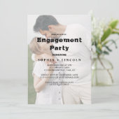 Invitation Calligraphie Whimsical Faded Photo Engagement (Debout devant)