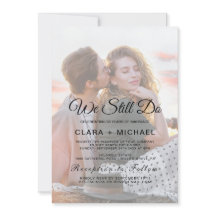 Calligraphie Whimsical Faded Photo Vow Renouvellem