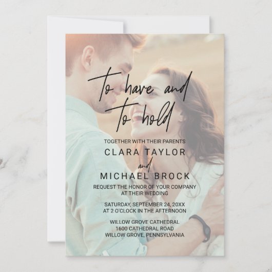 Invitation Calligraphie Whimsical Photo RSVP ont un Mariage (Devant)