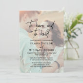 Invitation Calligraphie Whimsical Photo RSVP ont un Mariage (Debout devant)