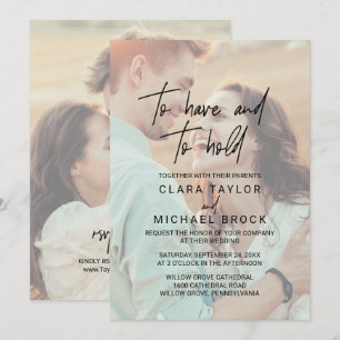 Invitation Calligraphie Whimsical Photo RSVP ont un Mariage