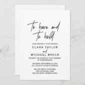 Invitation Calligraphie Whimsical Pour avoir et tenir Mariage (Devant / Derrière)