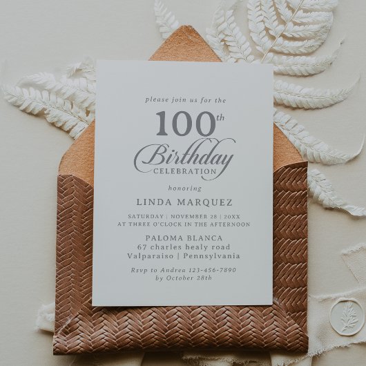 Invitation calligraphiée Chic Classique pour les 1