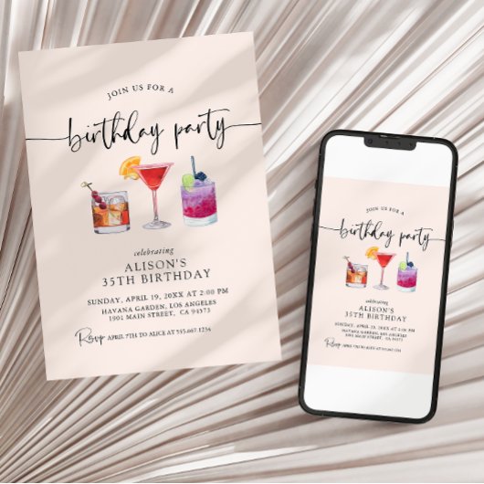 Invitation calligraphiée pour une fête d'anniversa