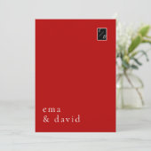 Invitation calligraphique rouge minimaliste (Debout devant)