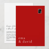 Invitation calligraphique rouge minimaliste (Devant / Derrière)