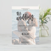 Invitation Calligraphy Elegant Photo Le Mariage De (Debout devant)