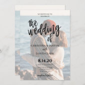 Invitation Calligraphy Elegant Photo Le Mariage De (Devant / Derrière)