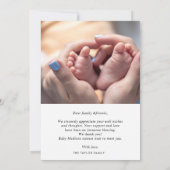 Invitation Calligraphy Photo Hello Baby Announcement Card (Dos)