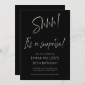 Invitation Calligraphy Surprise Birthday Minimalist (Devant / Derrière)