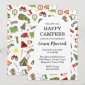 Invitation Calling All Happy Campers Kids Birthday (Devant / Derrière)