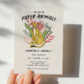 Invitation Calling All Party Animals Kids Cheetah Birthday
