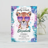 Invitation Calling All Party Animals Leopard Birthday (Debout devant)
