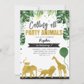 Invitation Calling All Party Animals Safari Birthday  (Devant)