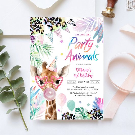 Invitation Calling All Party Animals Safari Birthday