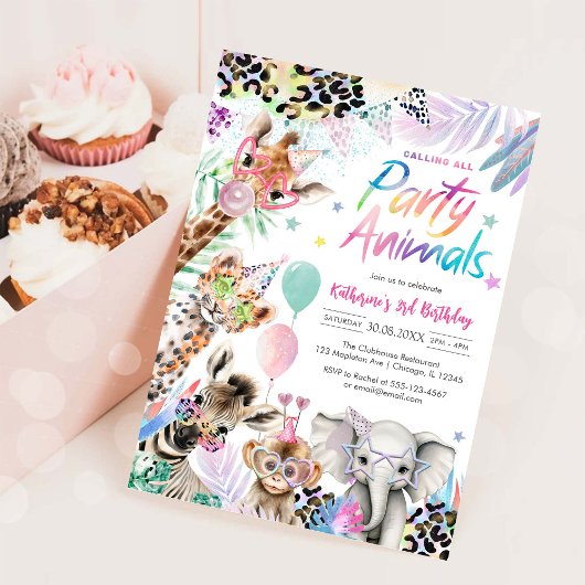 Invitation Calling All Party Animals Safari Birthday 