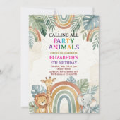 Invitation Calling All Party Animals Safari Zoo Birthday (Devant)