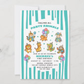 Invitation Calling All Party Animals ZOO Kids' 1st Birthday  (Devant)