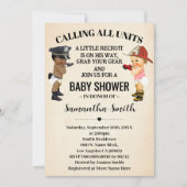 Invitation Calling All Units Police Firefighter Baby Shower (Devant)