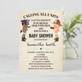 Invitation Calling All Units Police Firefighter Baby Shower (Debout devant)