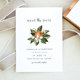 Invitation Calliope - Aquarelle Orange Blossoms Date de sauve