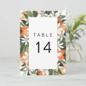 Invitation Calliope - Aquarelle Tropical Orange Numéro de tab (Debout devant)