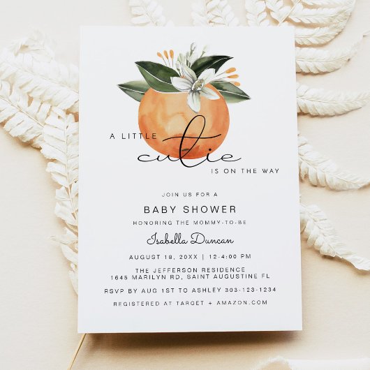 Invitation Calliope - Baby Shower oranges mignons