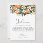 Invitation CALLIOPE Citrus Orange Bienvenue Lettre Timeline (Devant)