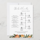 Invitation CALLIOPE Citrus Orange Bienvenue Lettre Timeline (Dos)